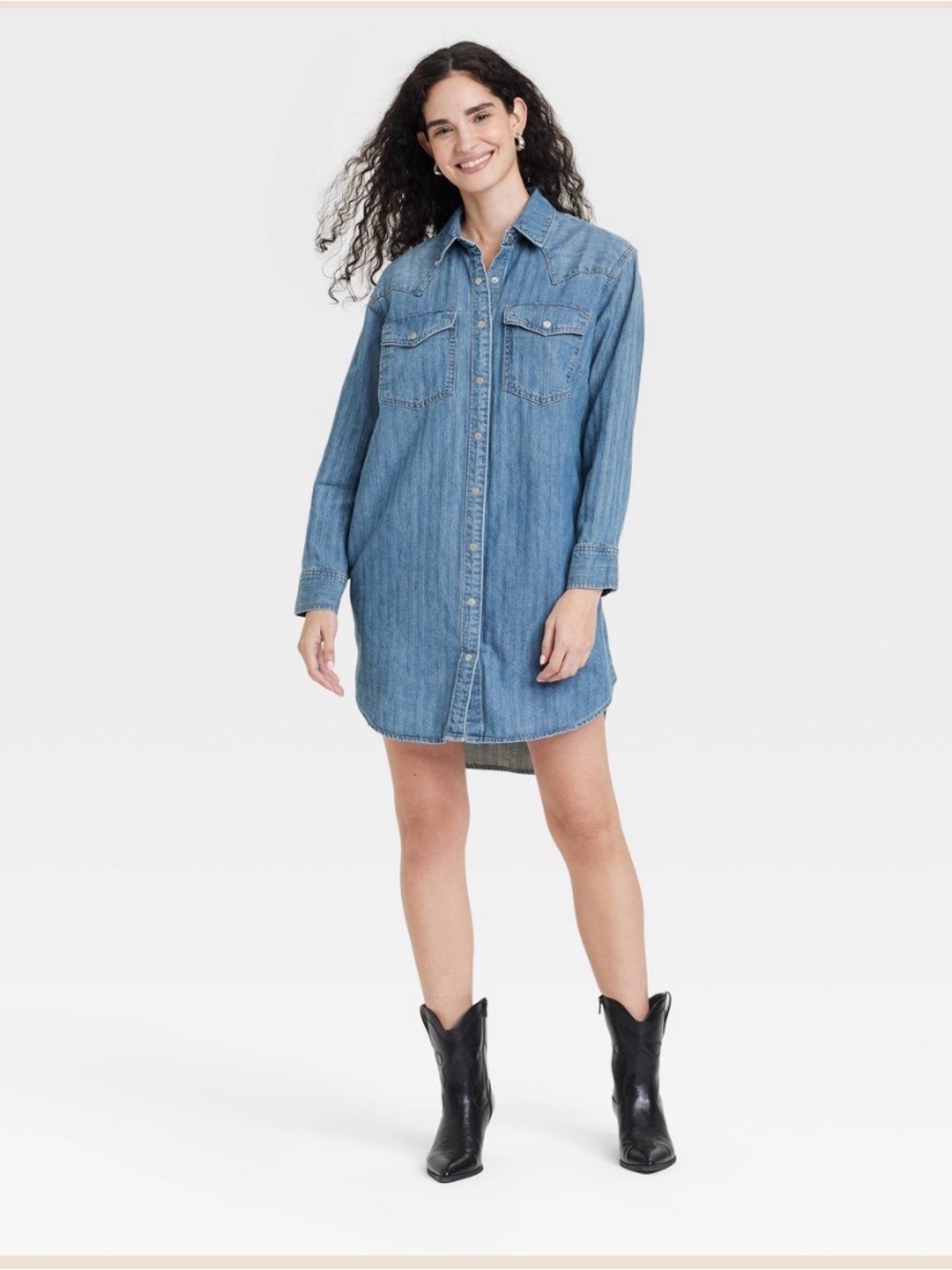 Universal thread women’s western Denim Shirt Dress - medium wash